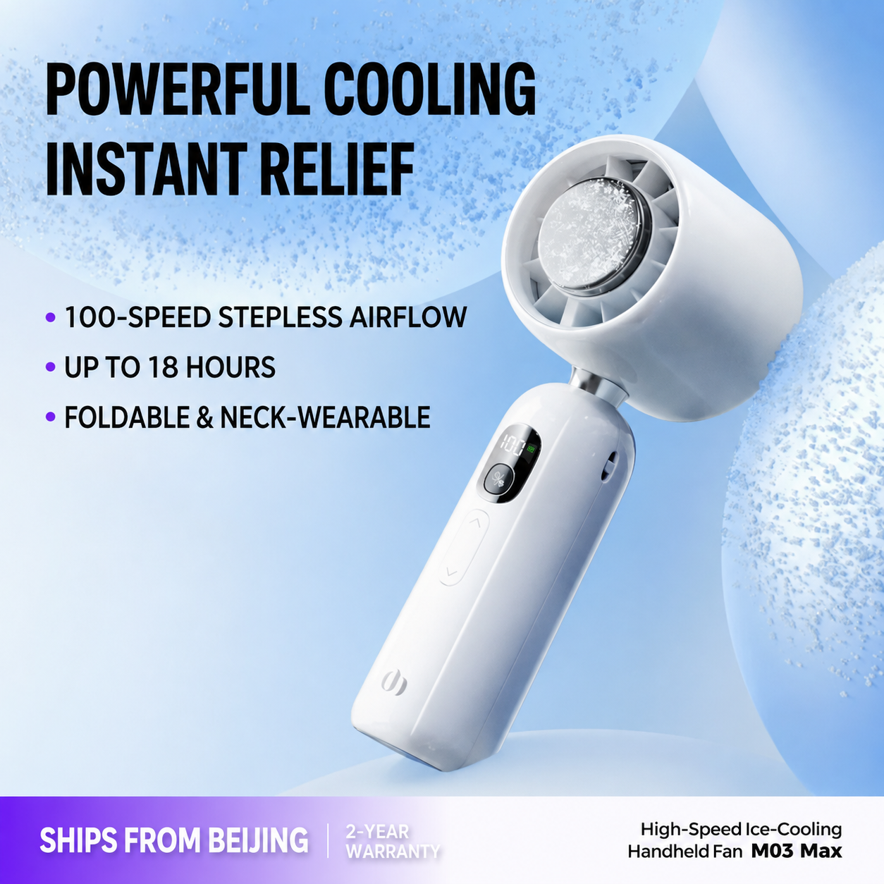 Ventilador portátil de mano M03 MAX 4000mAh - vista detallada del producto 4