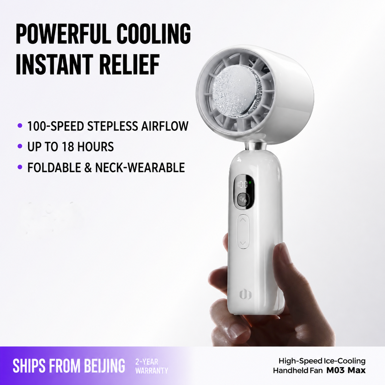 Ventilador portátil de mano M03 MAX 4000mAh – vista detallada del producto 5