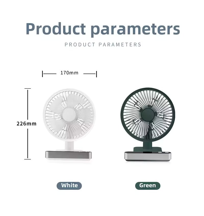 Ventilador de escritorio recargable F702 3600mAh – vista detallada del producto 10