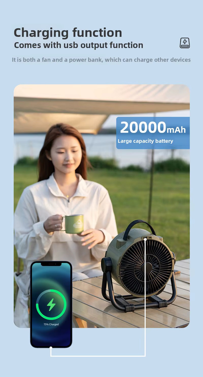 Ventilador de camping recargable H10Y 20000mAh - vista detallada del producto 5