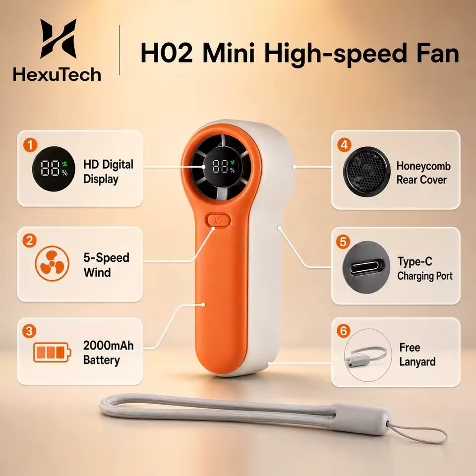 H02 2000mAh Compact Handheld Fan – product detail view 10
