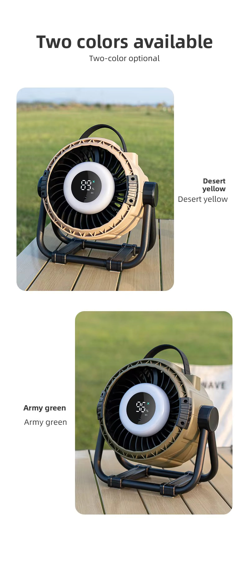 Ventilador de camping recargable H10Y 20000mAh – vista detallada del producto 9