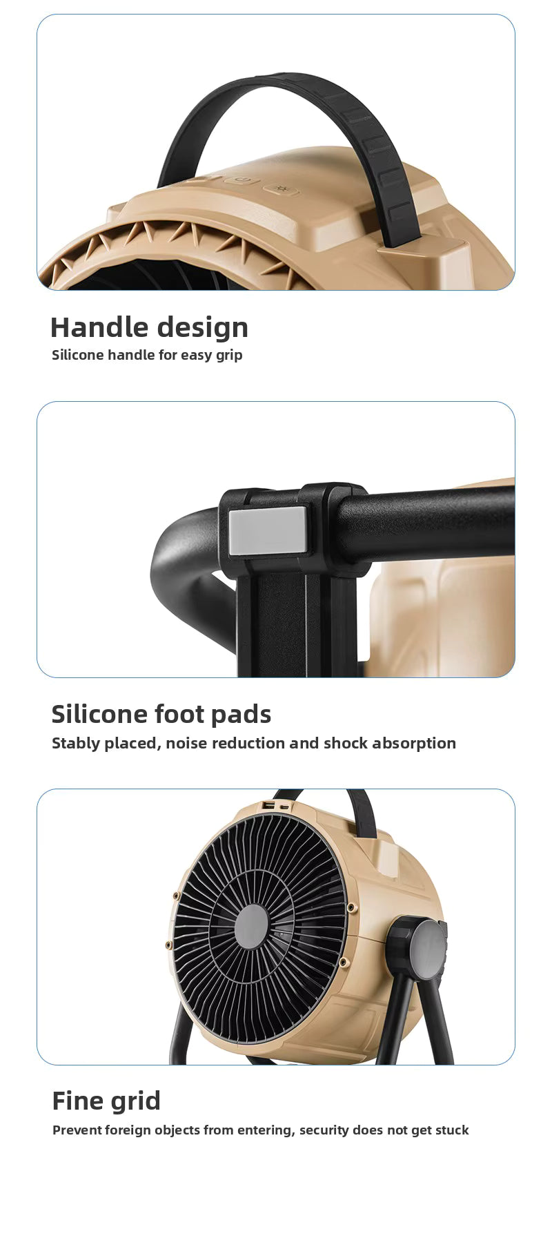 Ventilador de camping recargable H10Y 20000mAh – vista detallada del producto 11